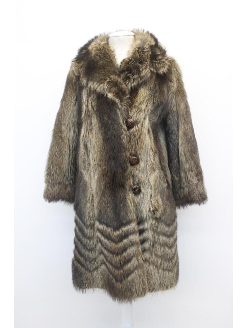 mint raccoon racoon fur coat jacket women woman size 4 petite